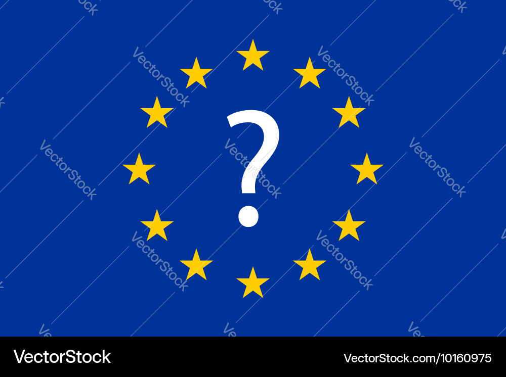 European Union Flag with Question Mark vector image