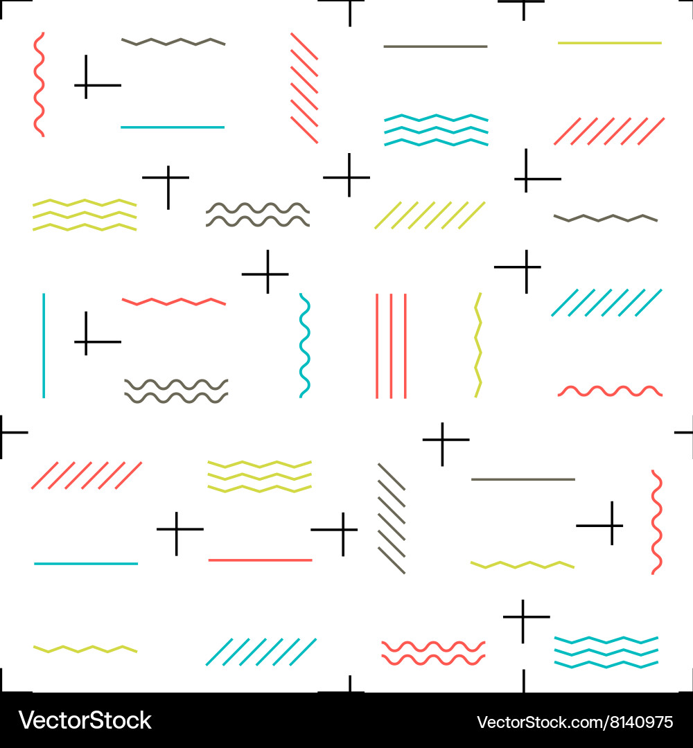 Geometric lines seamless pattern colorful thin vector image