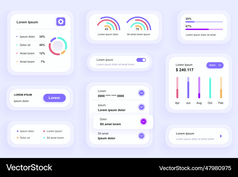 Gui elements for business analytics mobile app Gui elements for business analytics mobile app vector image