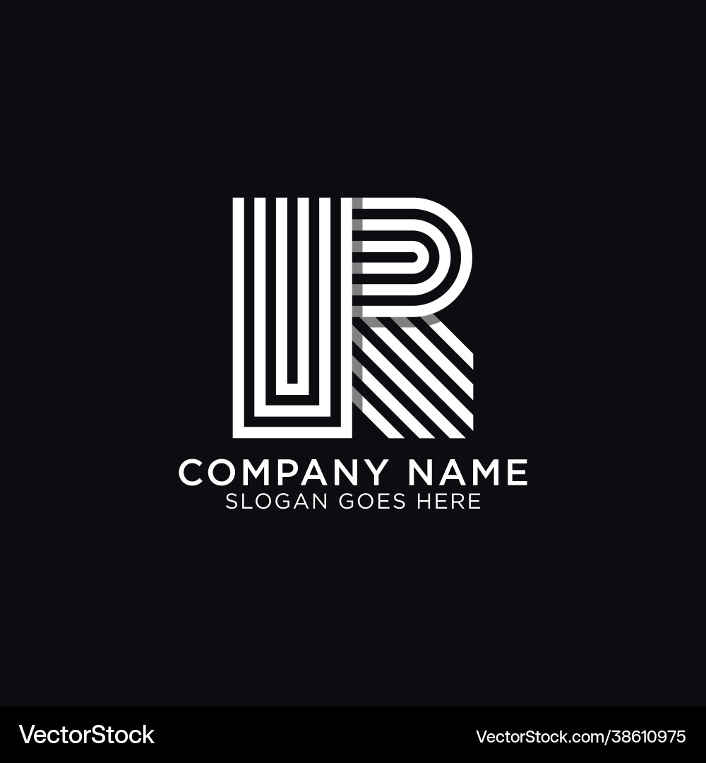 Monogram letter u and r square initial name ur Monogram letter u and r square initial name ur Vector Image