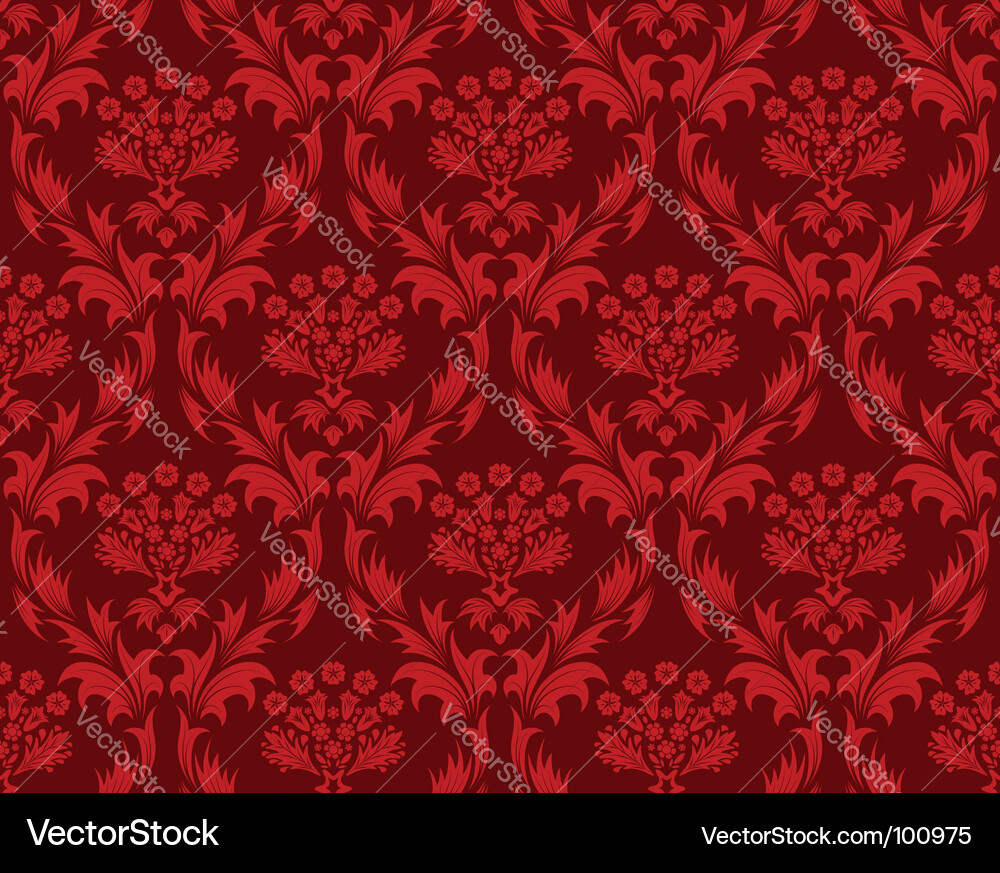 Rich Damask Floral Pattern vector image