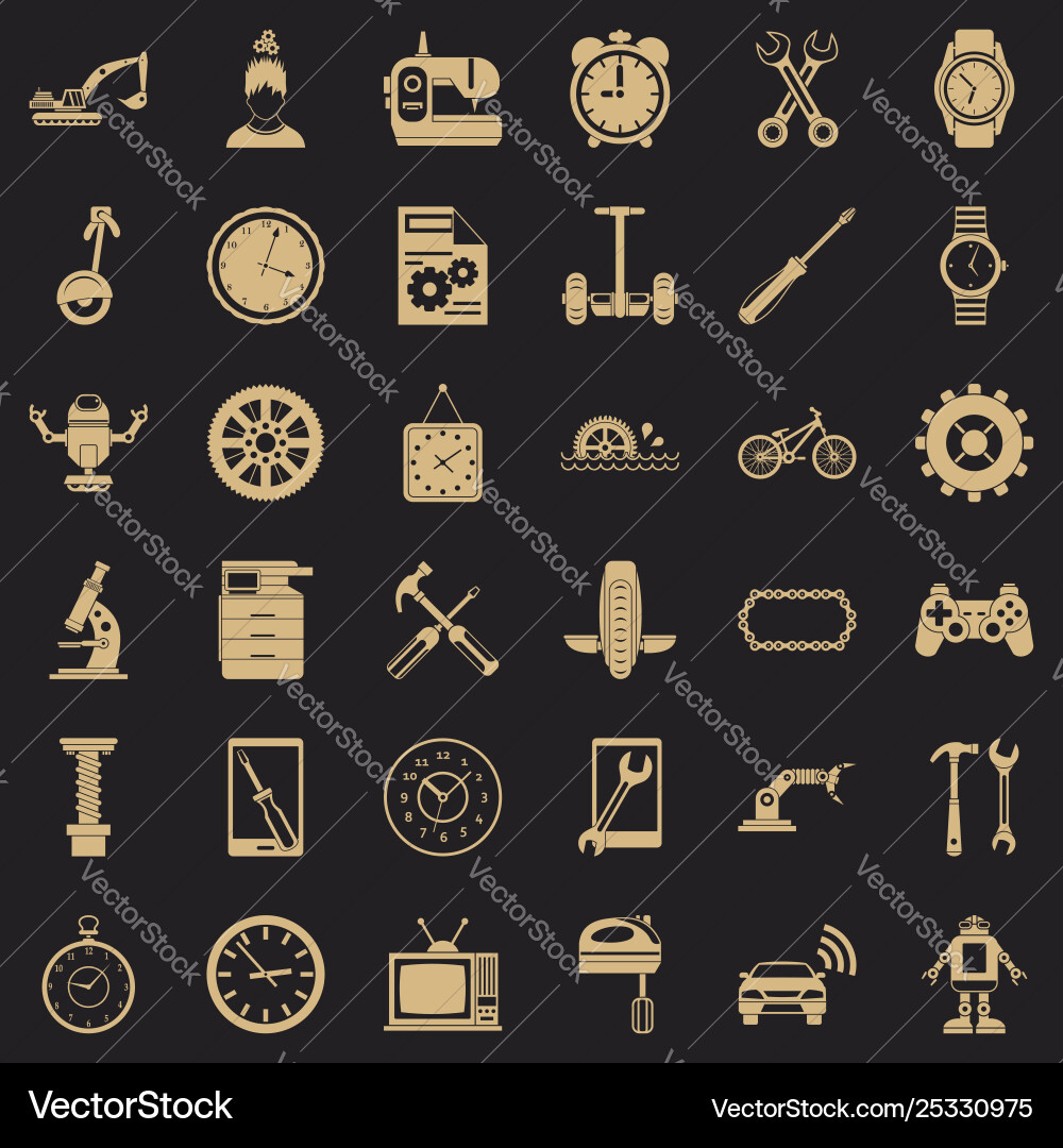 Screwdriver icons set simple style Screwdriver icons set simple style vector image
