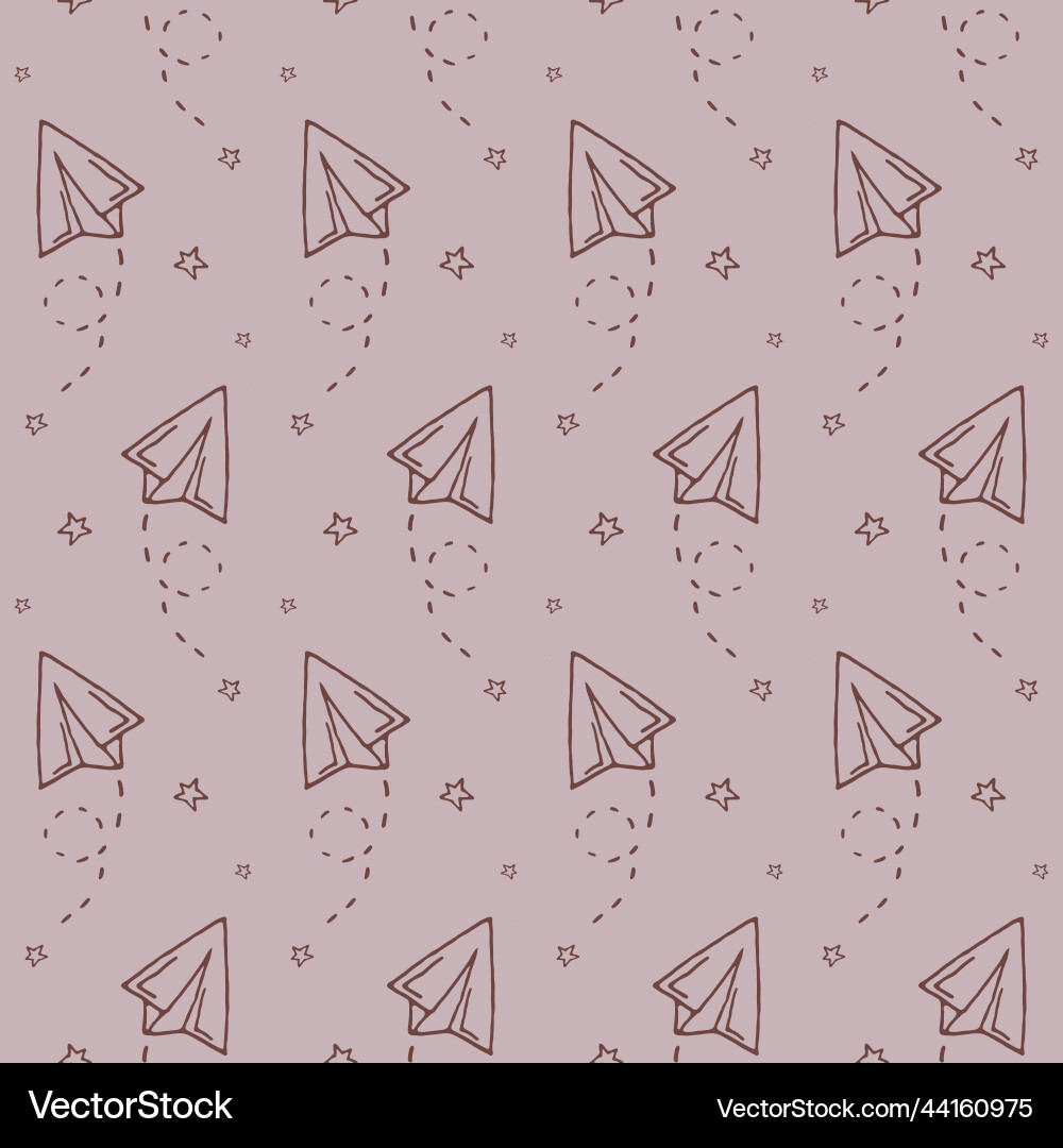 Seamless pattern with paper airplane Seamless pattern with paper airplane vector image