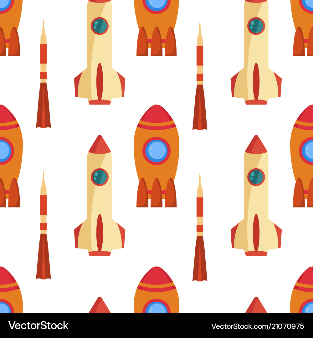 Seamless pattern with space rocket Seamless pattern with space rocket vector image