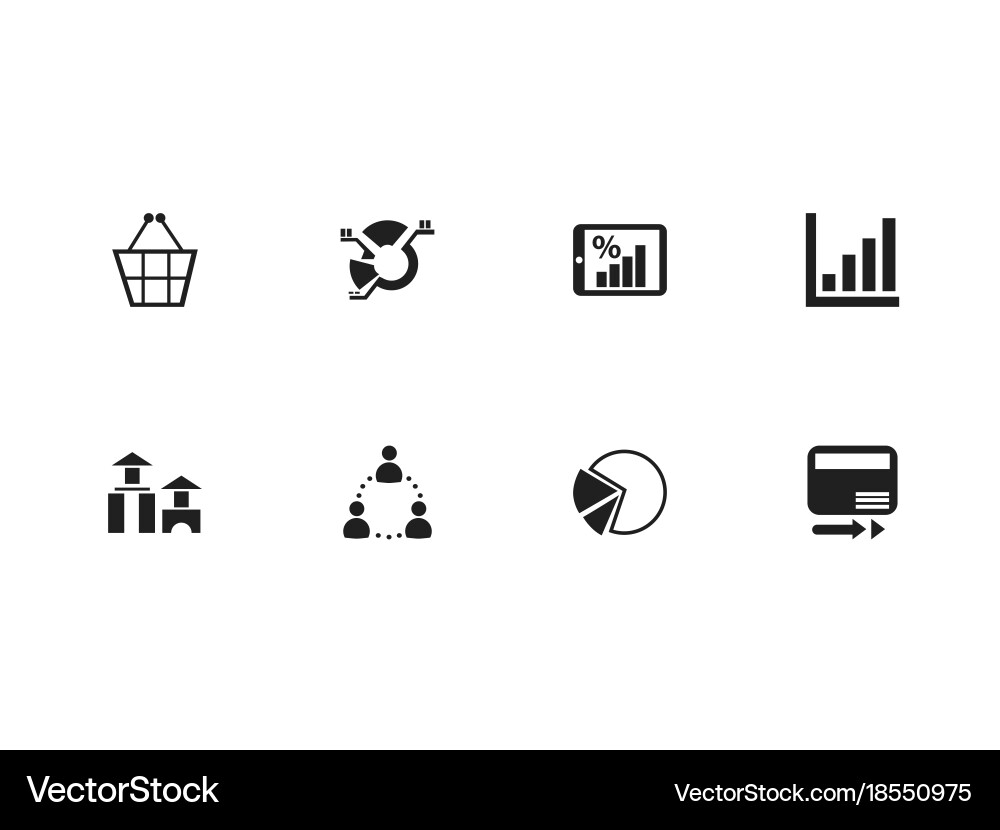Set of 8 editable analytics icons includes vector image