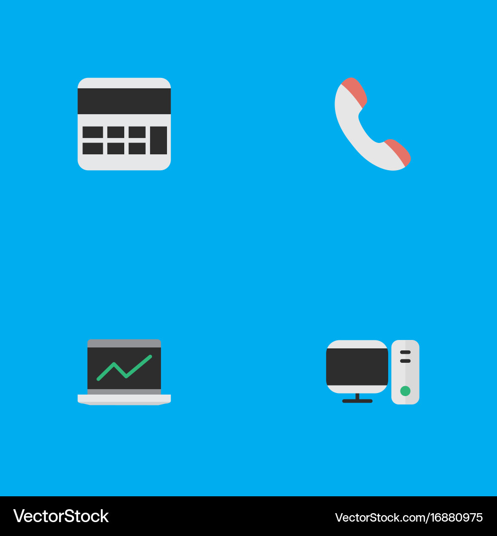Set of simple devices icons vector image