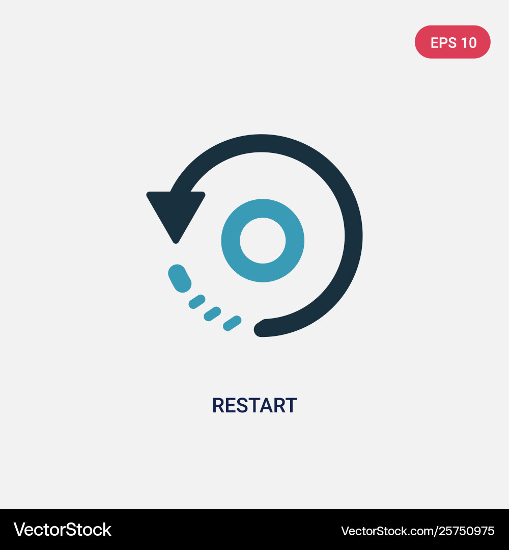 Two color restart icon from user interface Two color restart icon from user interface vector image