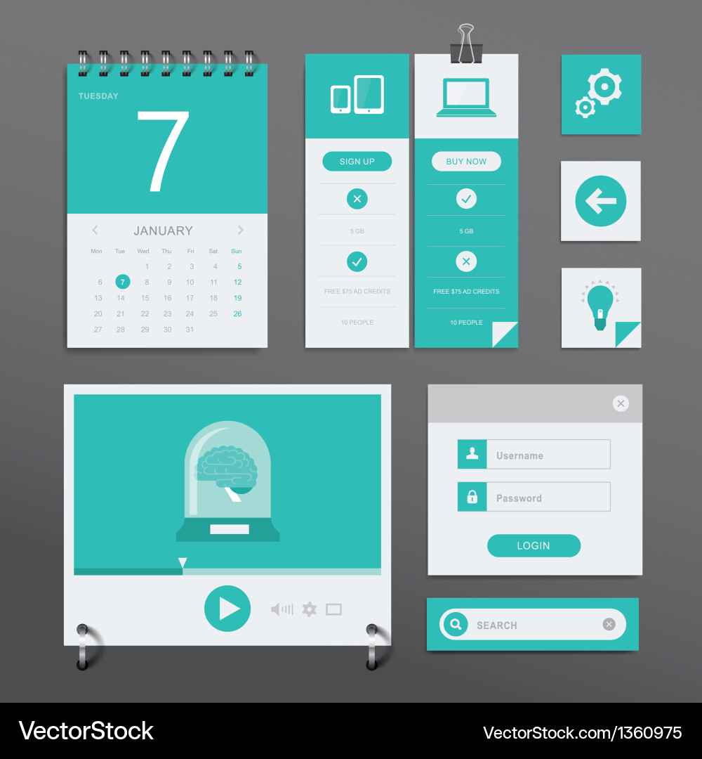 UI Element Pack Vector Image