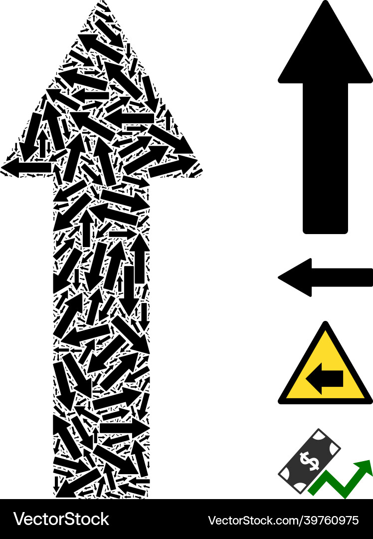 Up arrow icon recursion composition Up arrow icon recursion composition vector image