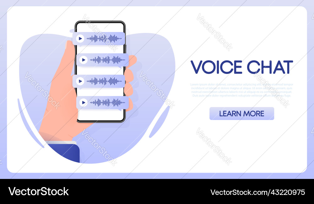 Voice messages bubbles message notification Voice messages bubbles message notification vector image