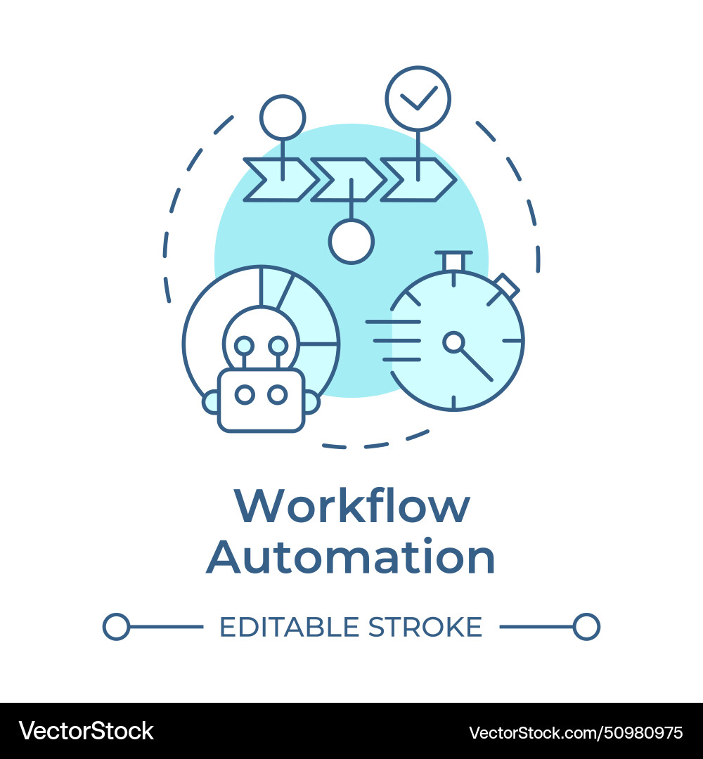 Workflow automation soft blue concept icon Workflow automation soft blue concept icon vector image