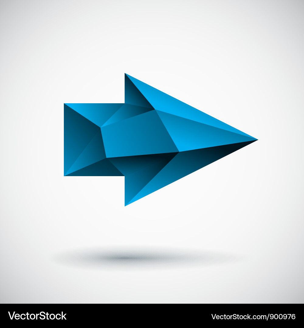 3d cyan right arrow with light background Vector Image