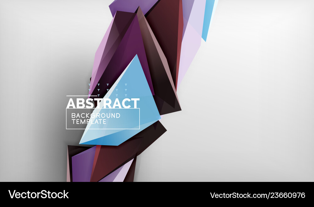 3d geometric triangular shapes abstract background Vector Image