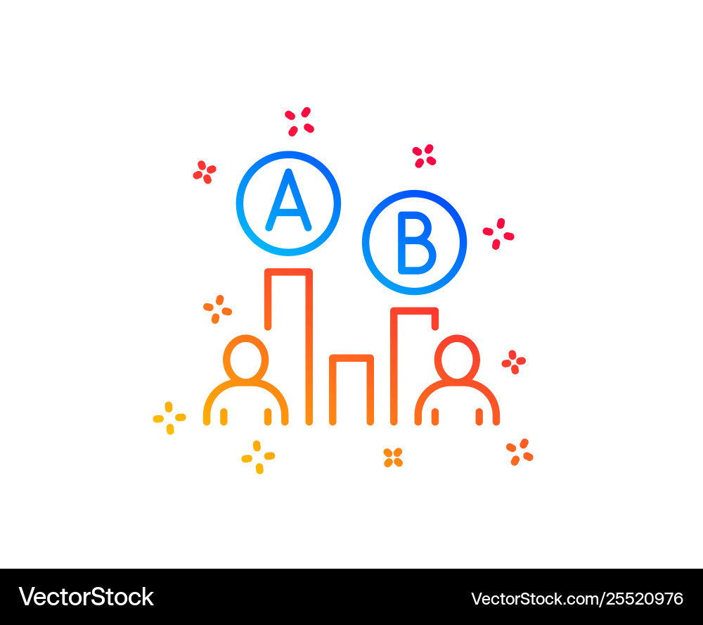 Ab testing line icon ui test chart sign vector image