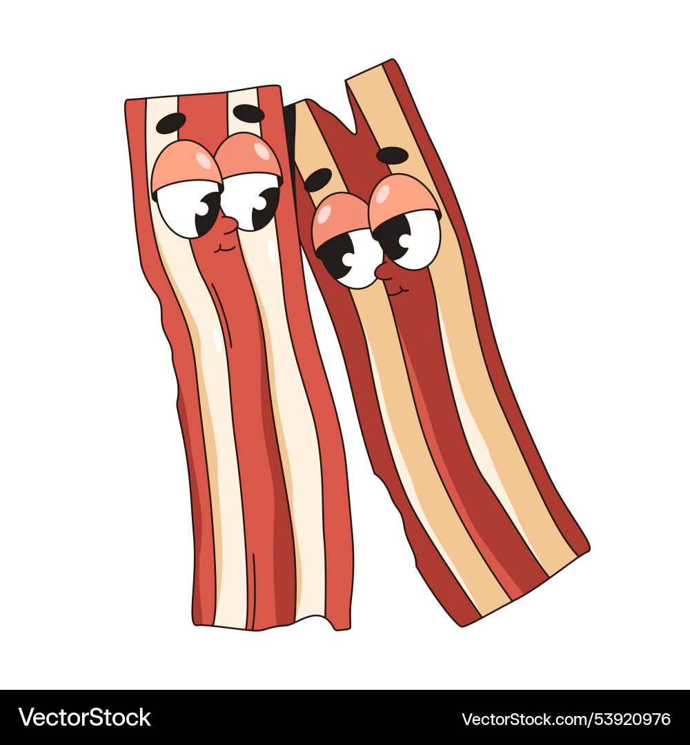 Bacon character pair in pop art style Bacon character pair in pop art style Vector Image