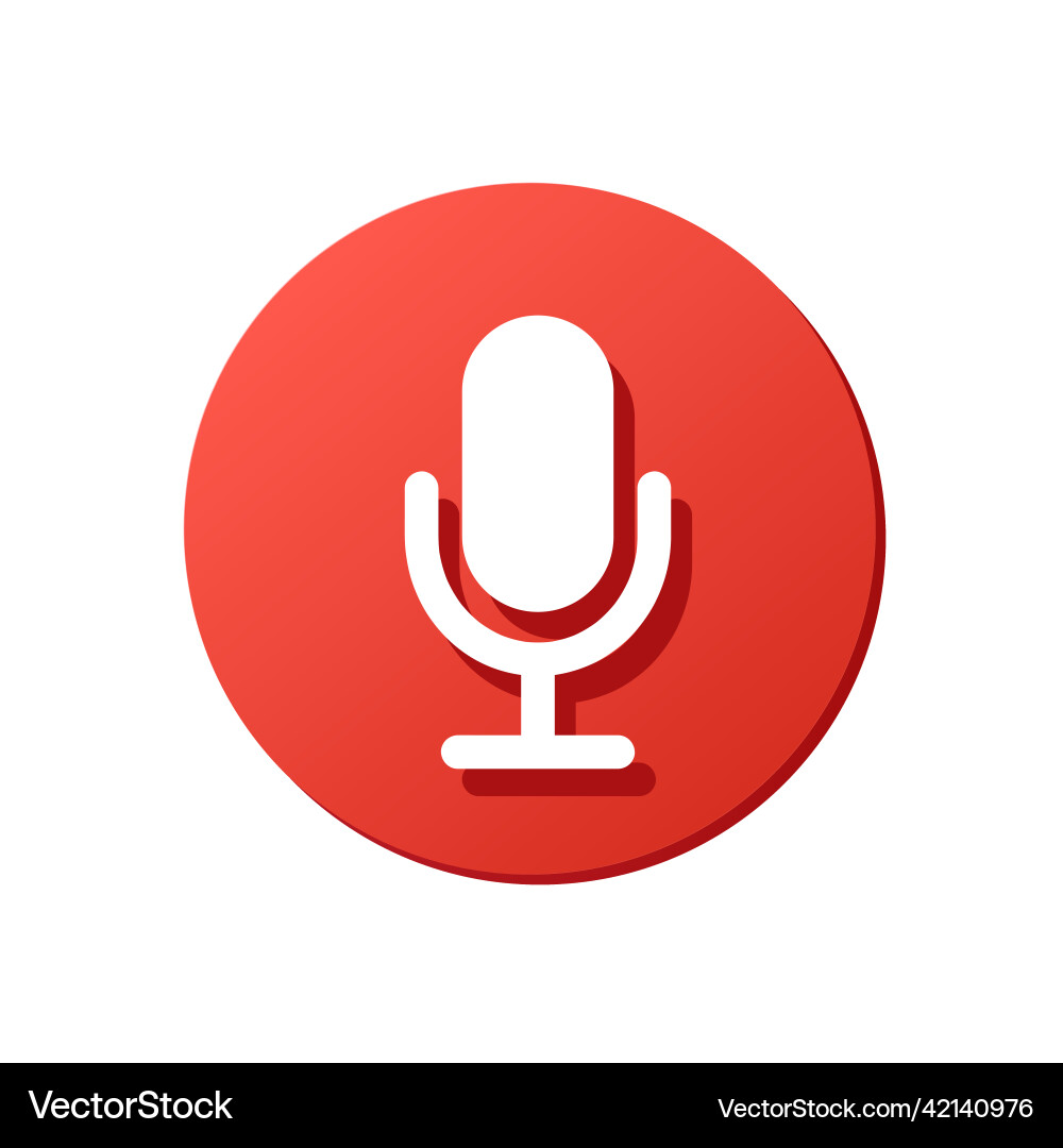 Button mic recorder voice message on smartphone vector image