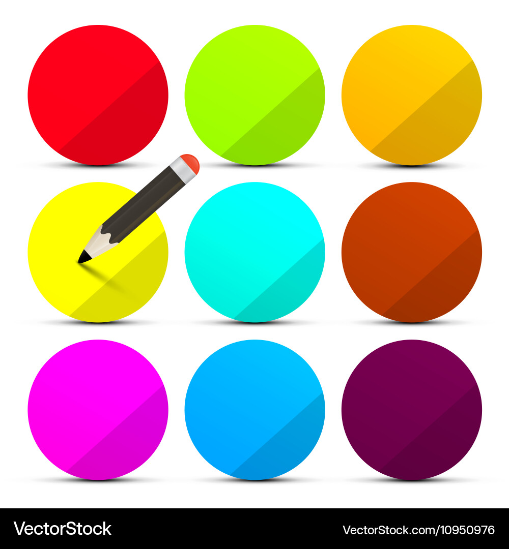 Colorful circle labels set design element empty vector image
