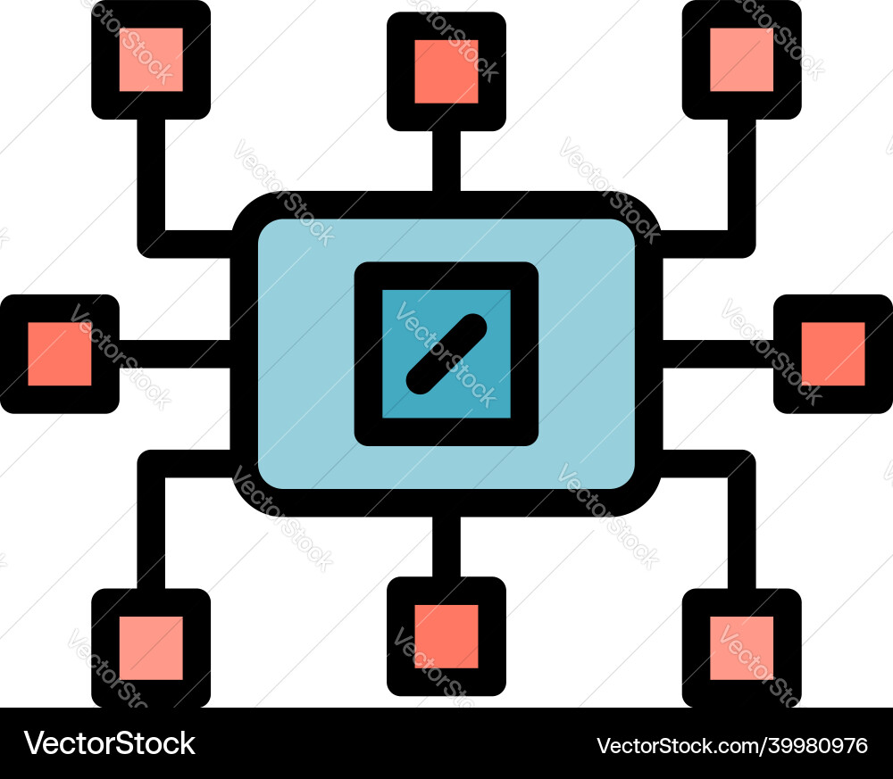 Computers on the local network icon color outline Computers on the local network icon color outline vector image