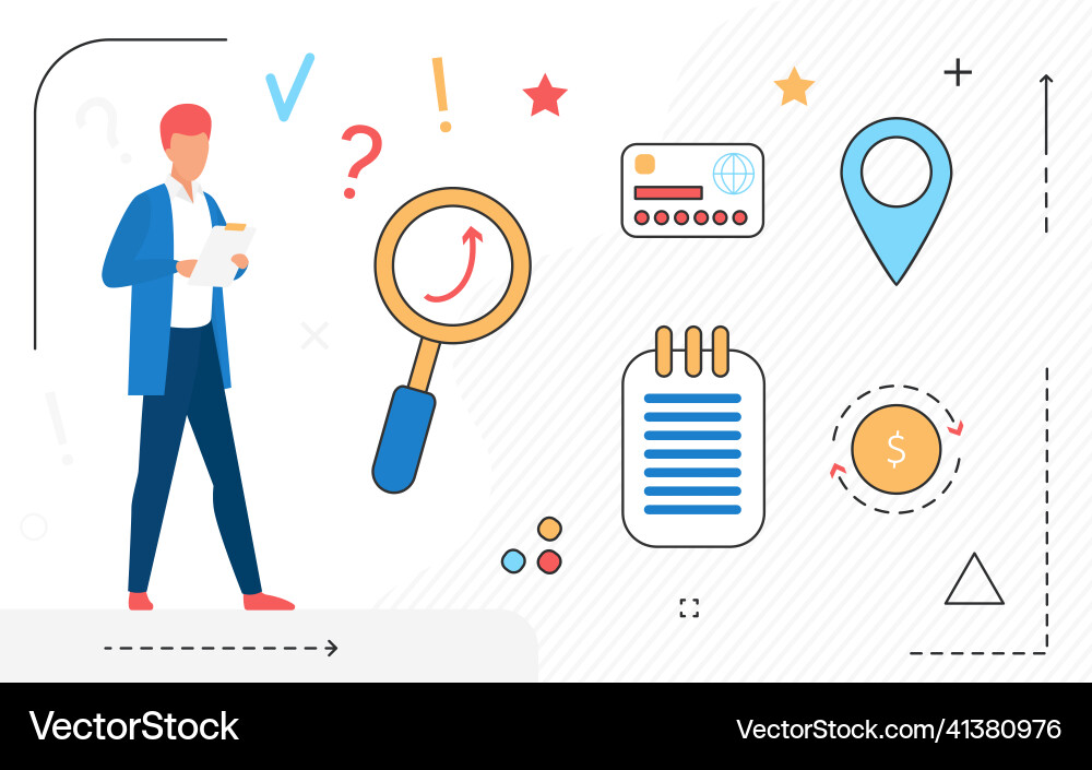 Corporate business entity searching informative vector image