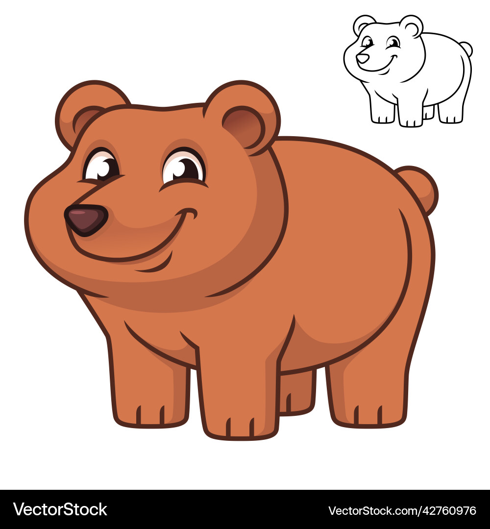 Cute happy baby grizzly bear Cute happy baby grizzly bear vector image