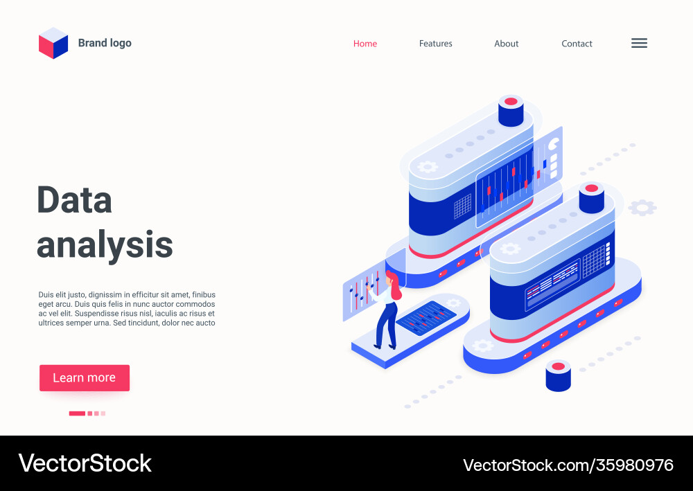 Data Analysis Tech Platform Concept Vector Image