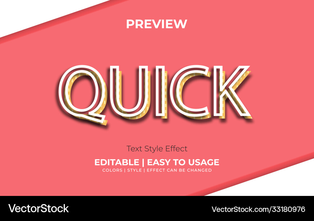Editable text style effect typography template vector image