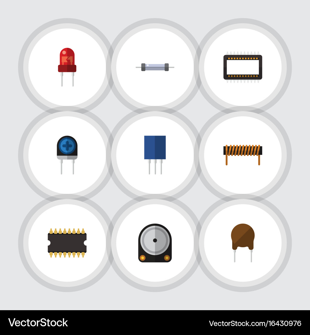 Flat icon technology set of hdd bobbin mainframe vector image