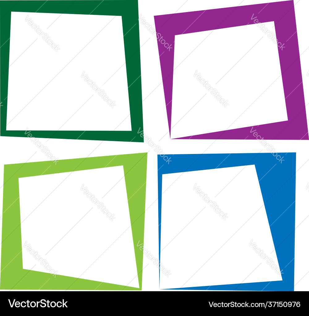 Geometric irregular square cube picture frame Geometric irregular square cube picture frame vector image