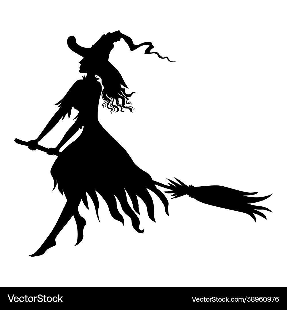 Halloween witch silhouette Vector Image