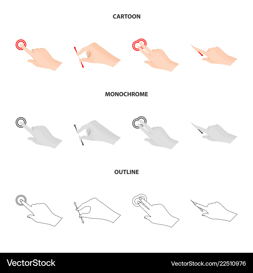 Isolated object of touchscreen and hand icon Isolated object of touchscreen and hand icon vector image