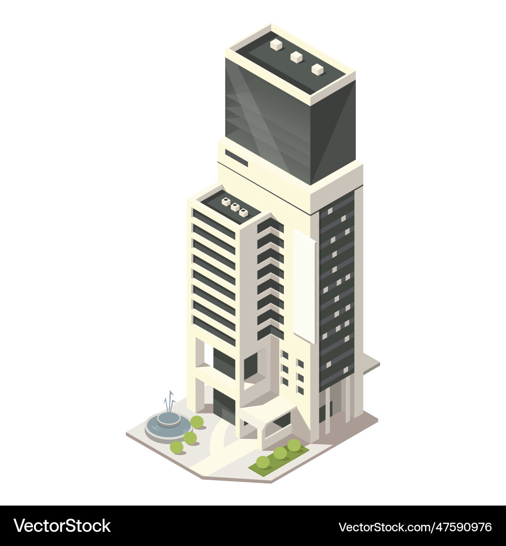 Isometric skyscraper building for map creating Vector Image