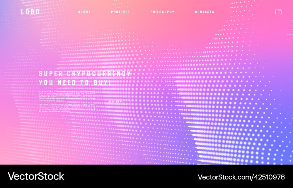 Landing page abstract design with particle tunnel Landing page abstract design with particle tunnel vector image