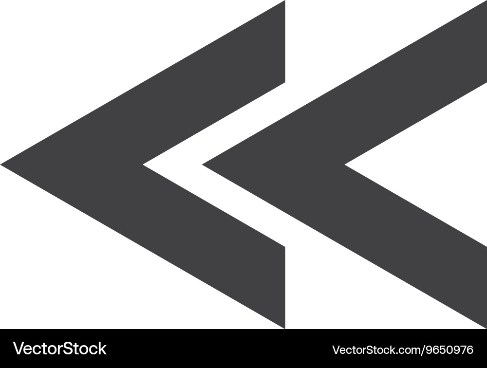 Left arrow with triangles design icon Vector Image