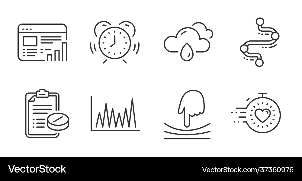 Line graph web report and timeline icons set Line graph web report and timeline icons set vector image