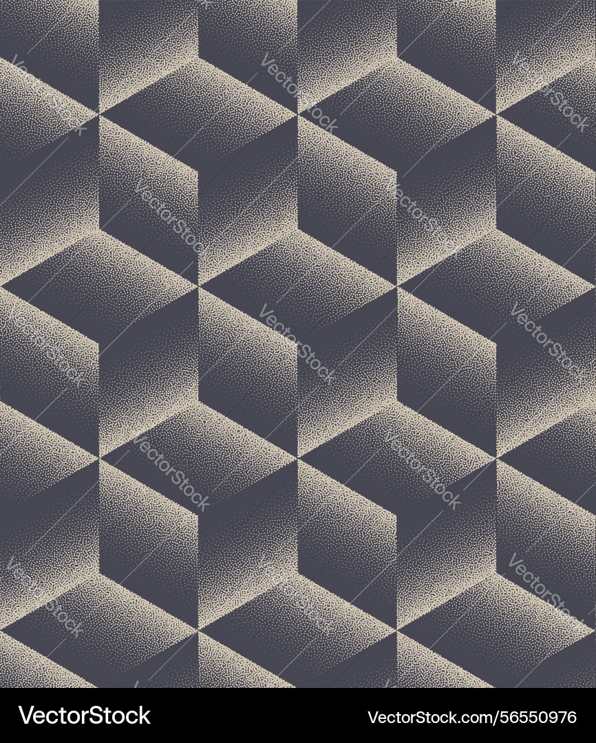 Modern cube pattern in halftone dot work Modern cube pattern in halftone dot work vector image