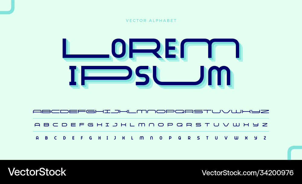 Modern minimal font typeface set Modern minimal font typeface set vector image