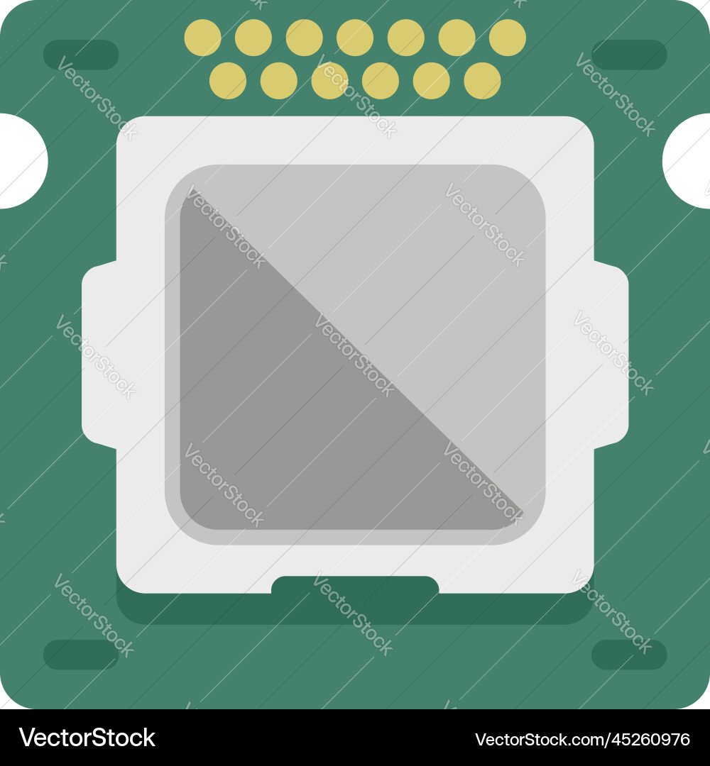 Processor circuit icon flat chip cpu Processor circuit icon flat chip cpu vector image
