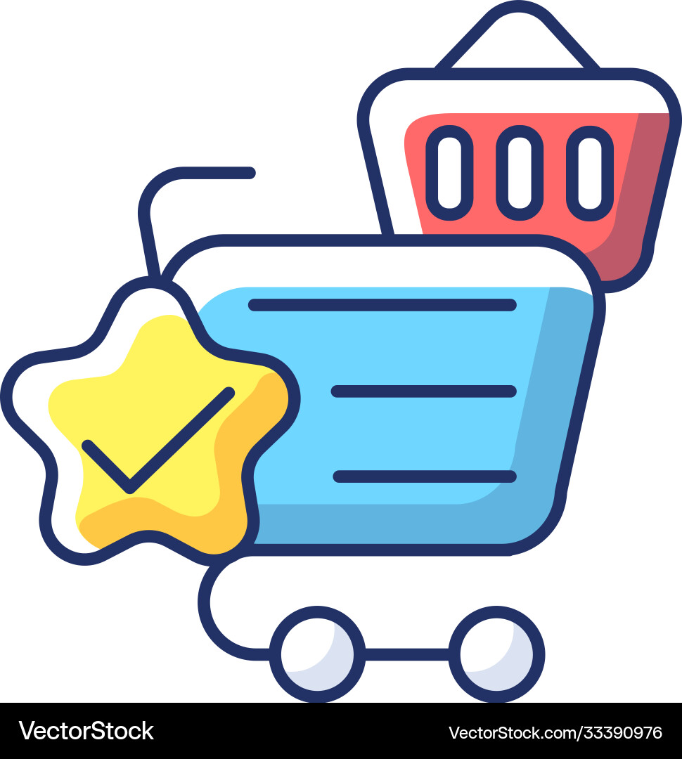 Quality online shopping service rgb color icon Quality online shopping service rgb color icon vector image