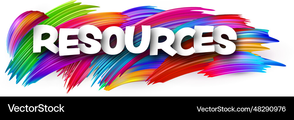 Resources paper word sign with colorful spectrum Resources paper word sign with colorful spectrum vector image