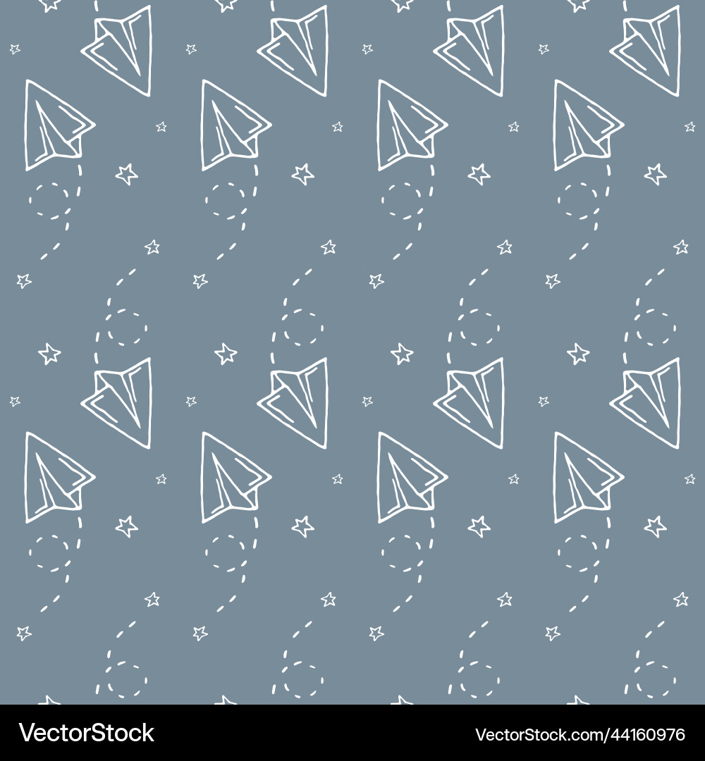 Seamless pattern with paper airplane Seamless pattern with paper airplane vector image
