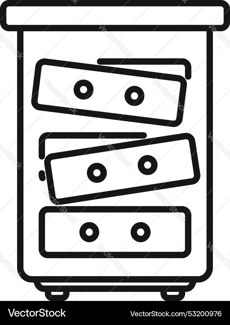 Server rack being managed by technician outline Vector Image
