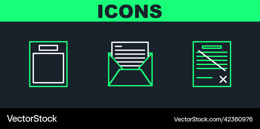 Set line delete file document empty form and mail Set line delete file document empty form and mail vector image