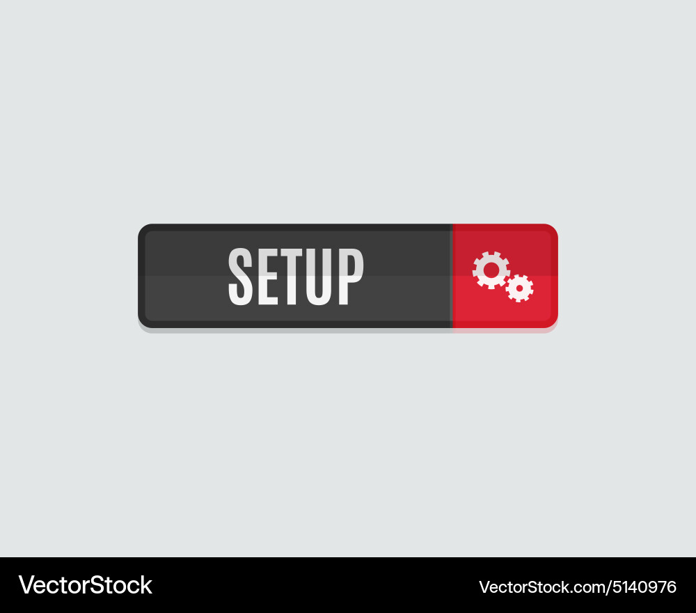 Setup web button gear icon flat design vector image