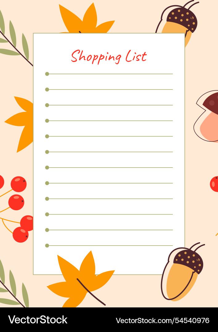 Shopping list template with place for text Vector Image