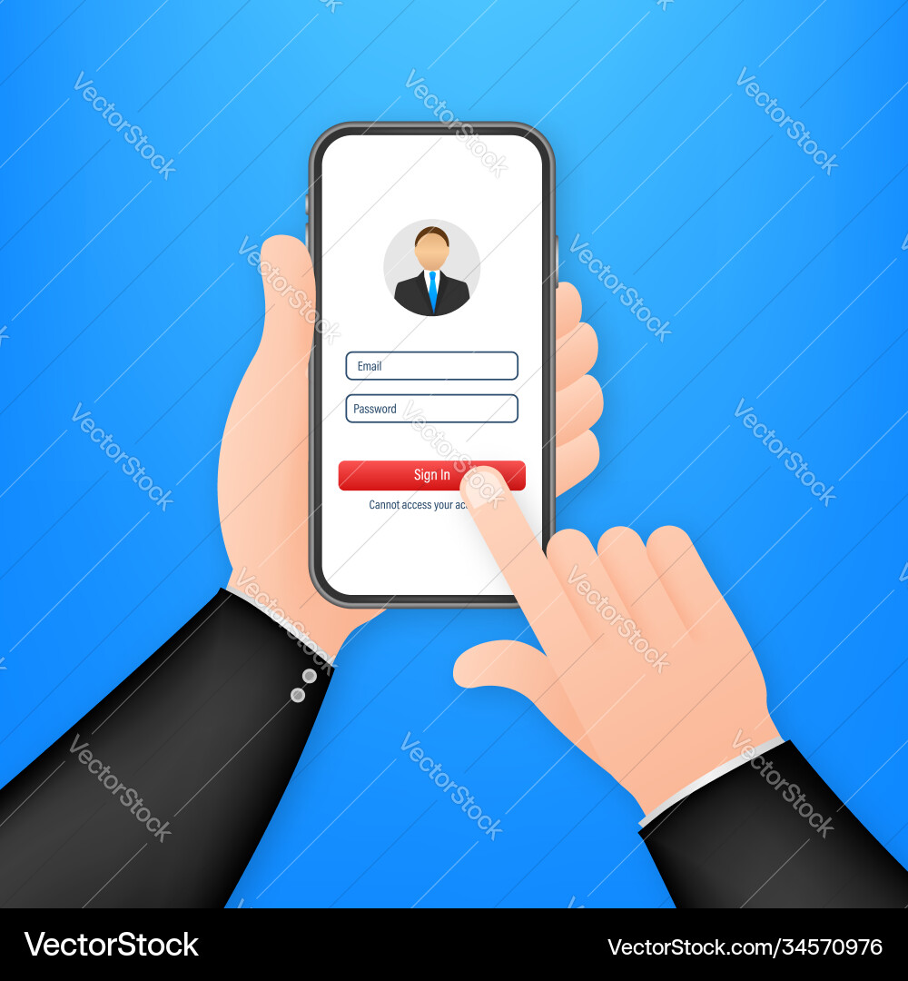 Sign in to account user authorization login Sign in to account user authorization login vector image