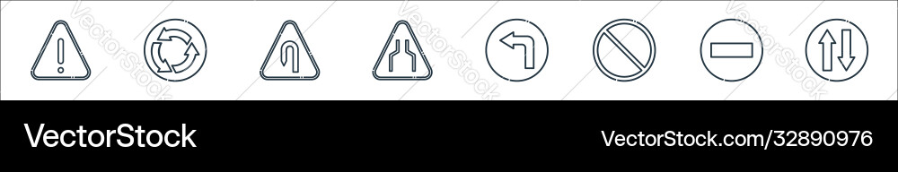 Signaling line icons linear set quality Signaling line icons linear set quality vector image