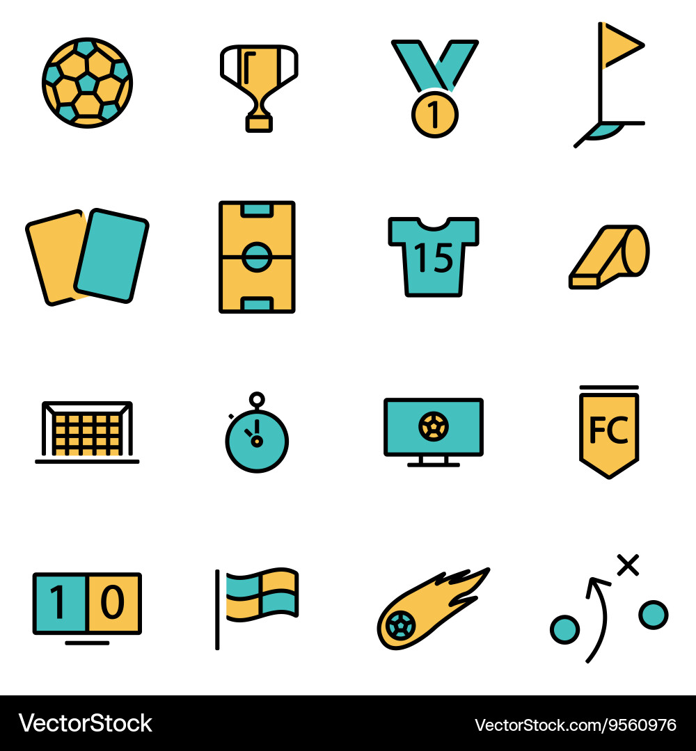 Trendy flat line icon pack for designers vector image