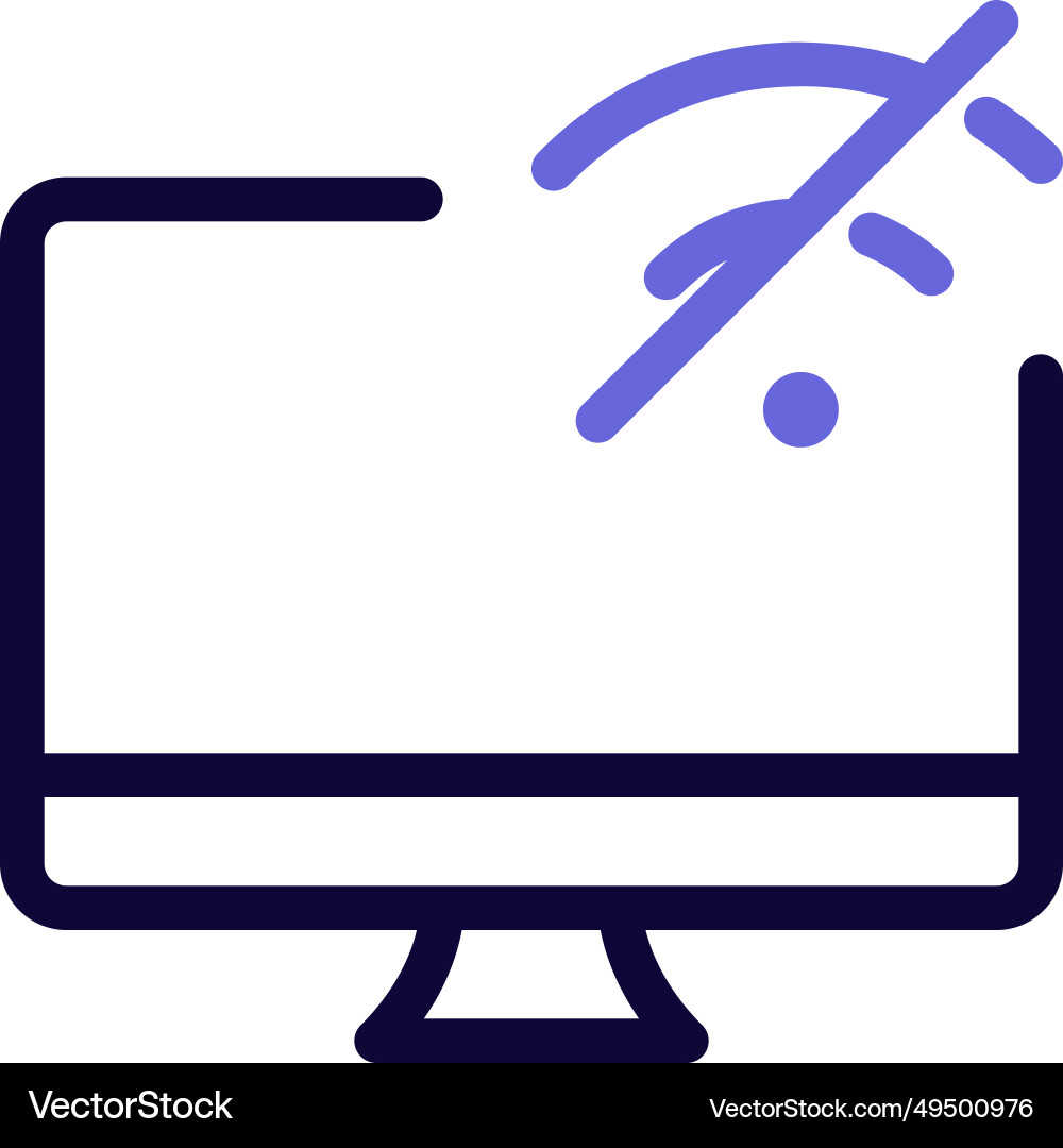 Wi-fi connectivity issue appears in computer Vector Image