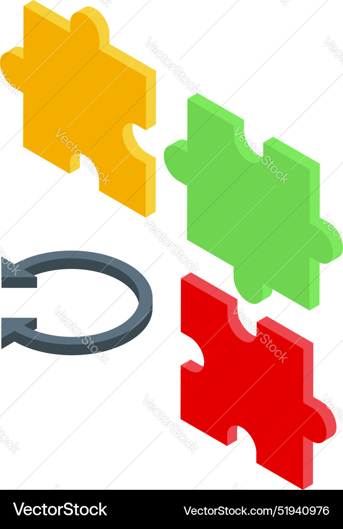 Workflow process with three puzzle pieces Workflow process with three puzzle pieces vector image