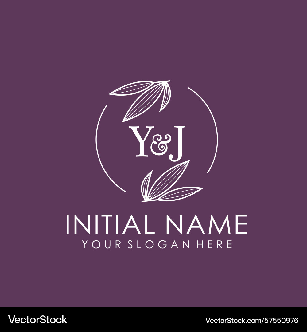 Yj initial logo with botanical circle design Vector Image